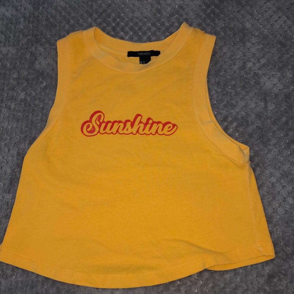 Forever 21 Yellow Sunshine Crop Top
